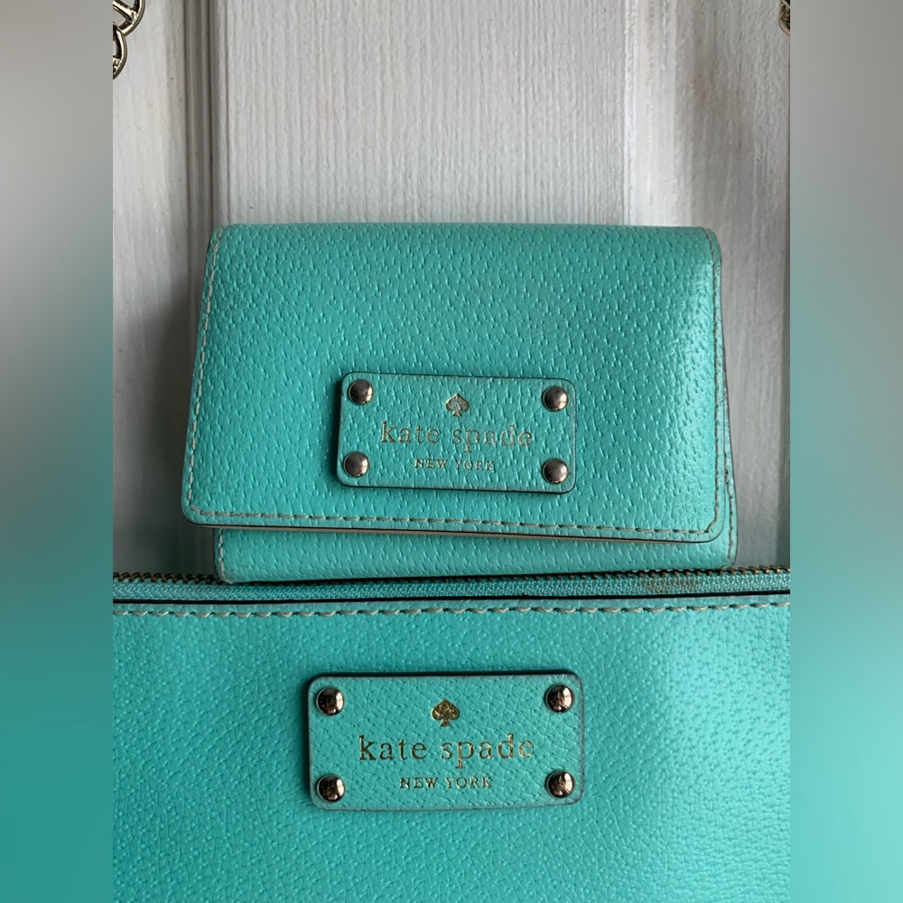 Kate Spade Turquoise Bag and Wallet w/ Dust bag - Picture 11 of 16